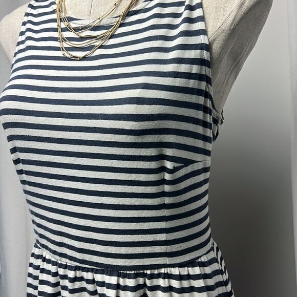 Old Navy Blue and White Nautical Sleeveless Fit and Flare Knee Length Dress - Picture 7 of 8